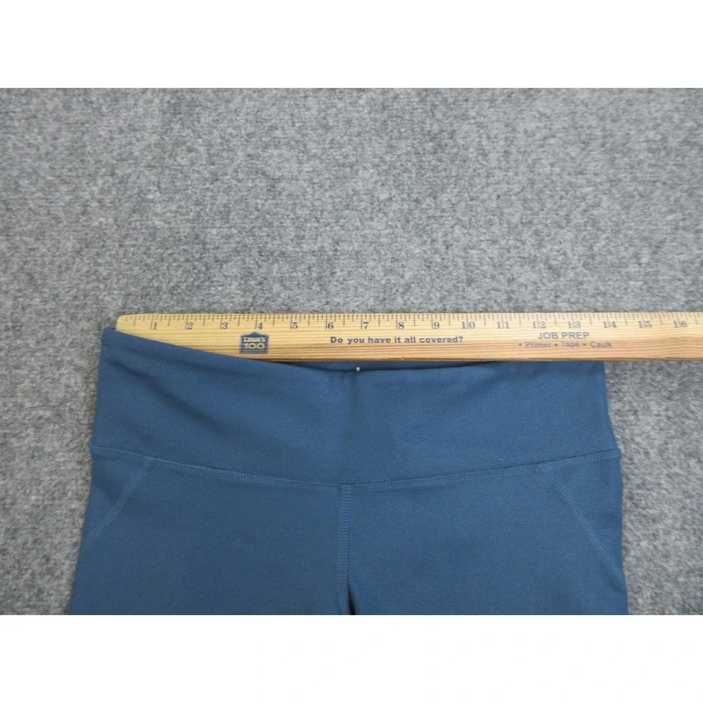Alo Yoga Capri Pants Womens M Blue Colorblock High Rise Leggings Athletic Gym